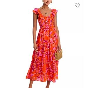 Floral tropical maxi Hawaiian backless dress XS